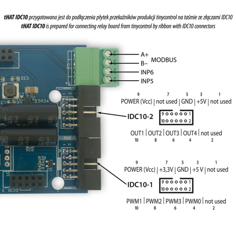 Nakładka tHAT2 IDC10 + GSM dla LK3.9 LAN Kontrolera V3.5 HW3.7, HW3.8 Nakładka tHAT2 IDC10 + GSM dla LK3.9 LAN Kontrolera V3.5 HW3.7, HW3.8