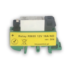 Płytka z przekaźnikiem 16A RM85 z uchwytem na szynę DIN