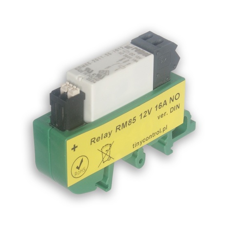 Płytka z przekaźnikiem 16A RM85 z uchwytem na szynę DIN