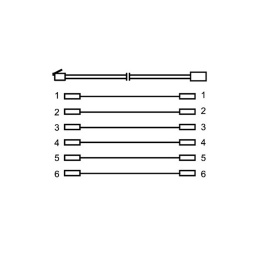 Przedłużacz szyny I2C/1wire RJ12 męski/żeński, 3 metry