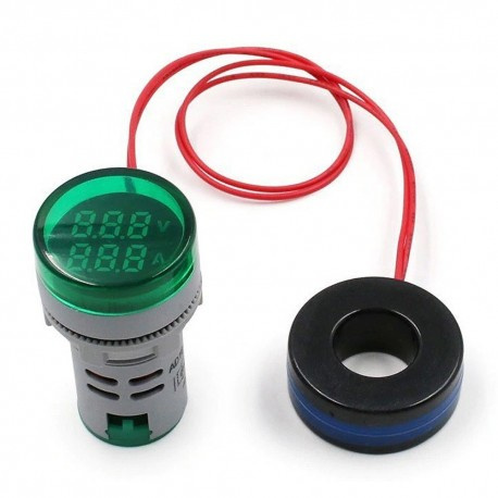 Woltomierz Amperomierz LED 28mm 20-380V/100A MIX kolorów Woltomierz Amperomierz LED 28mm 20-380V/100A MIX kolorów