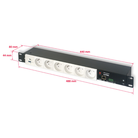 tcPDU + USB - Zarządzalna listwa zasilająca z monitorem poboru energii (typ gniazda E) oraz zasilaczem USB/PD 65W tcPDU + USB - Zarządzalna listwa zasilająca z monitorem poboru energii (typ gniazda E) oraz zasilaczem USB/PD 65W