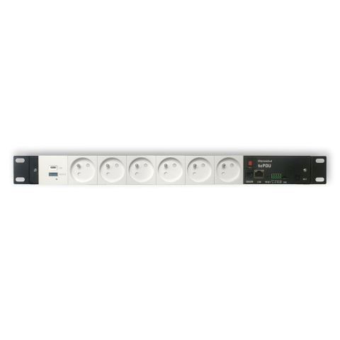 tcPDU + USB - Zarządzalna listwa zasilająca z monitorem poboru energii (typ gniazda E) oraz zasilaczem USB/PD 65W tcPDU + USB - Zarządzalna listwa zasilająca z monitorem poboru energii (typ gniazda E) oraz zasilaczem USB/PD 65W