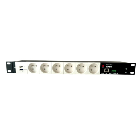tcPDU - Zarządzalna listwa zasilająca z monitorem poboru energii (typ gniazda E) oraz zasilaczem USB/PD 65W tcPDU - Zarządzalna listwa zasilająca z monitorem poboru energii (typ gniazda E) oraz zasilaczem USB/PD 65W