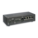 SWPE04PV01 - 4-port PoE switch with PV panel and battery operation.