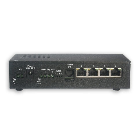 SWPE04PV01 - 4-port PoE switch with PV panel and battery operation.